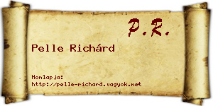 Pelle Richárd névjegykártya